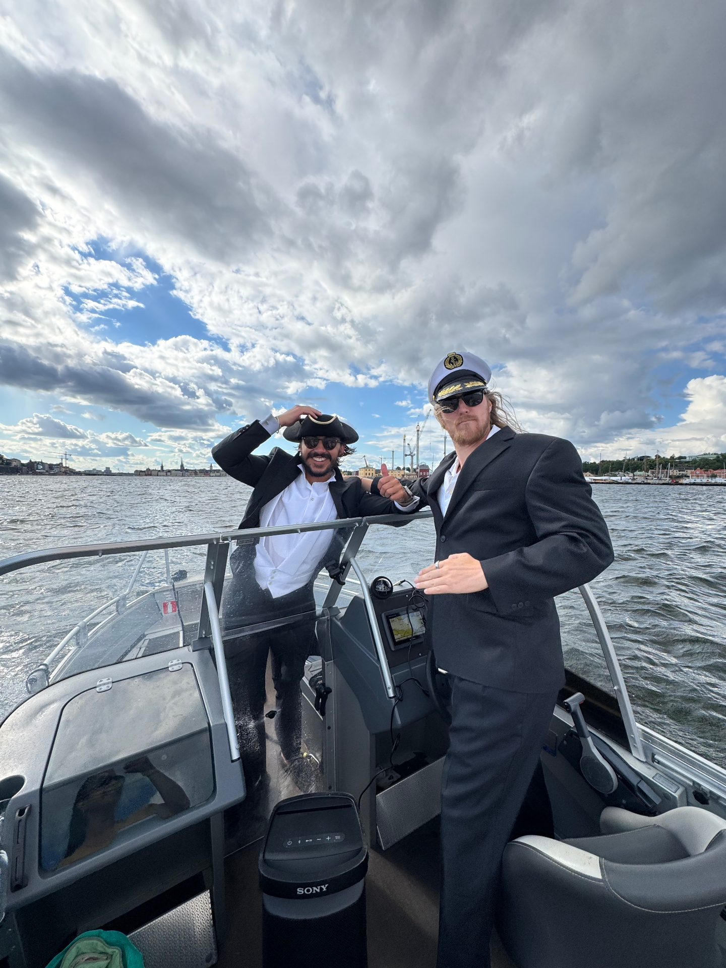 The crew on the boat